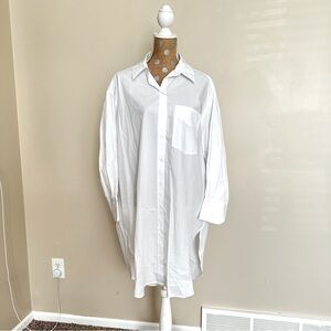Zara Oversized White Collared Shirt